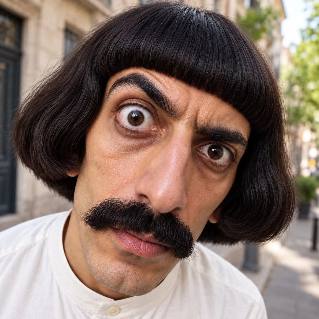 Actual Abu Shalab account portrait with bowl haircut and oversized moustache