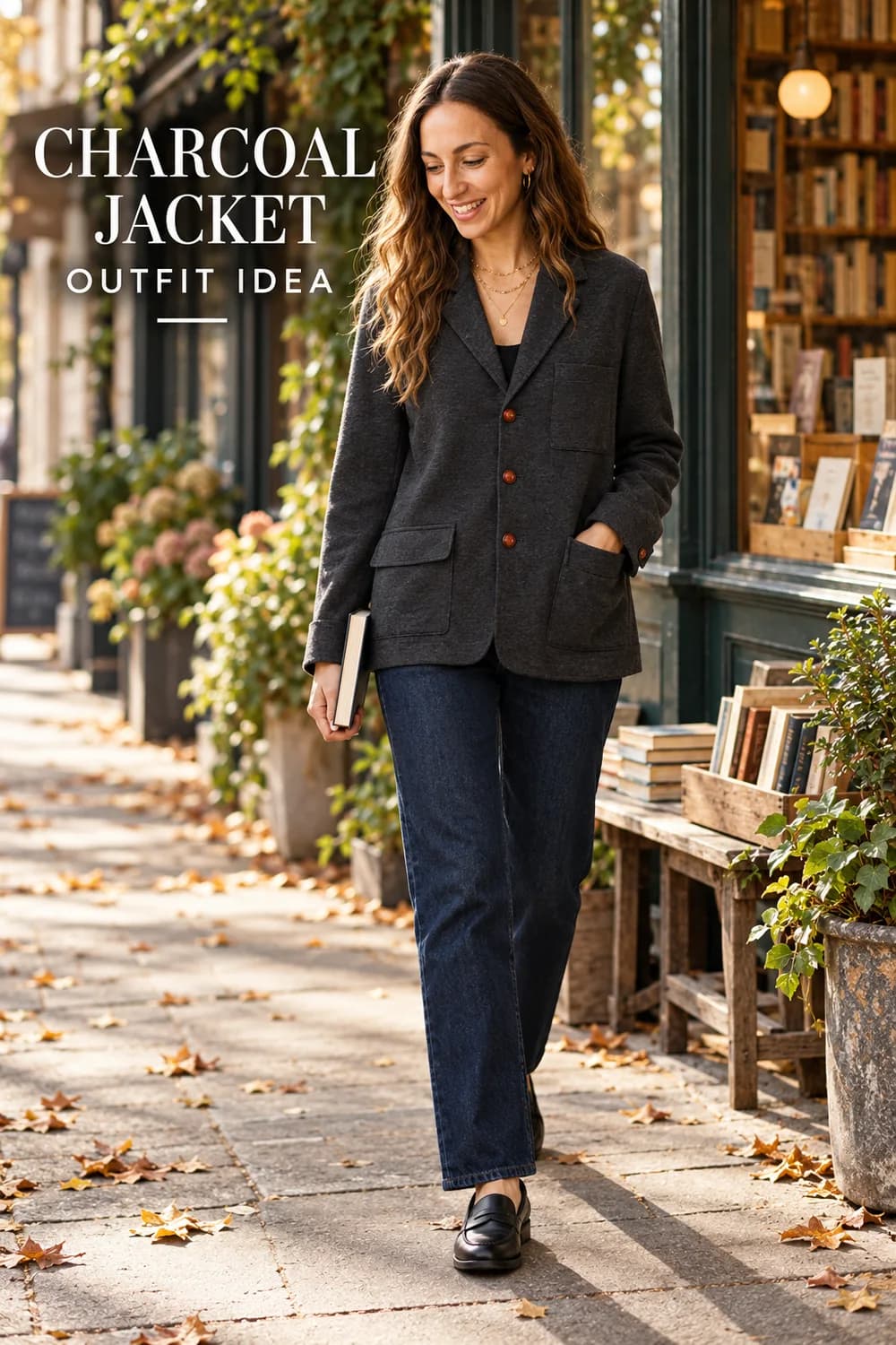 First jacket concept with a hand in the altered right pocket, before the flap-pocket correction