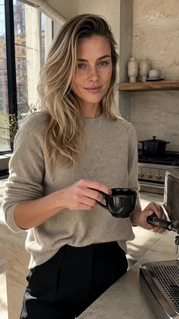 Actual 2.5s · middle frame from the archived clip of the same adult creator holding a cup