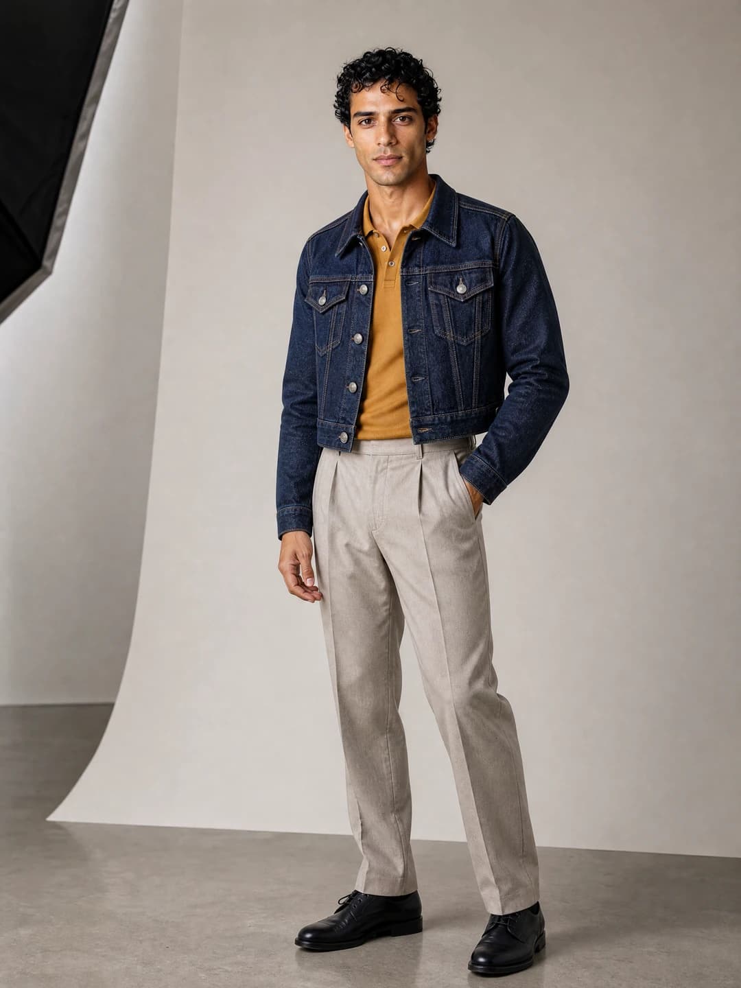 Fictional adult model in an editorial fashion portrait