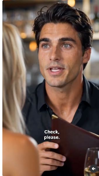 Daniel holding a menu opposite Lacy in a restaurant dialogue shot from digitalbyhart’s Part 50 Reel