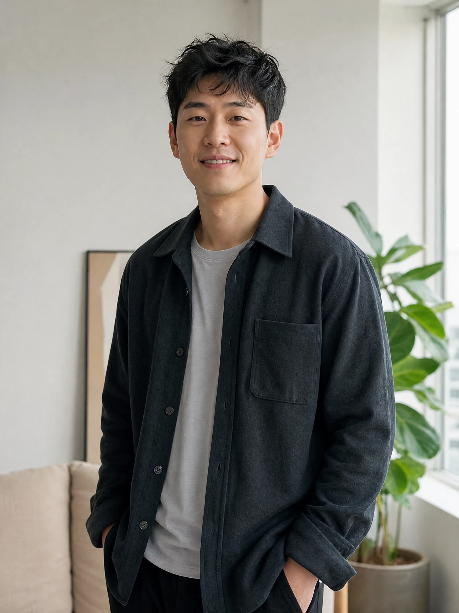 Original fictional adult man used as an optional boyfriend visual reference