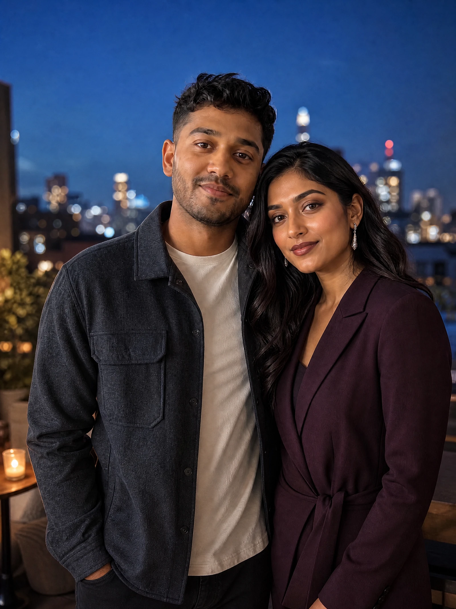 Rooftop date with an original fictional adult couple