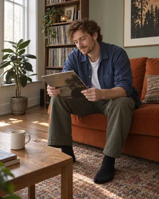 Indoor Lifestyle: Selecting a vinyl sleeve in the same living room