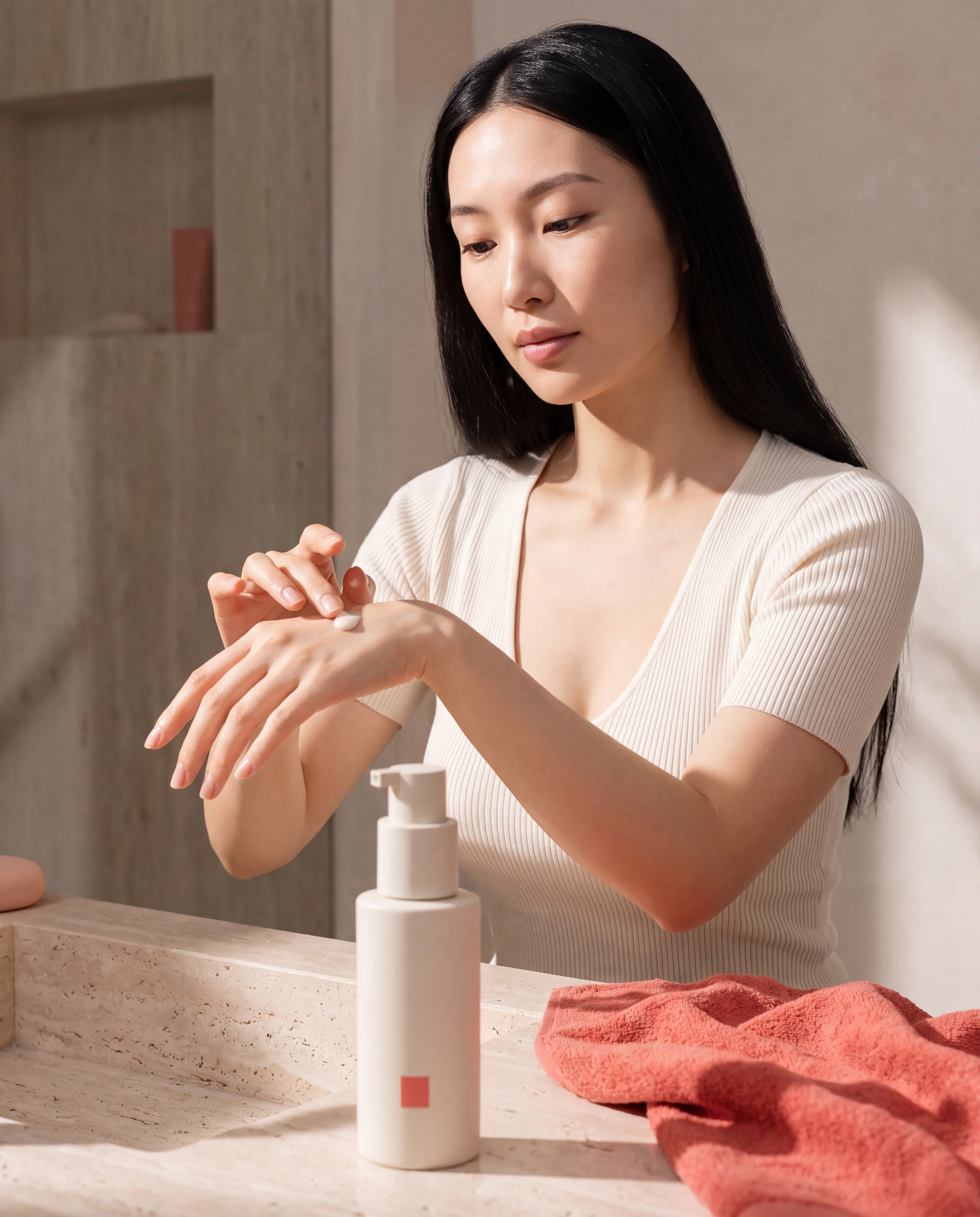 Lifestyle campaign scene with a fictional creator and unbranded product.