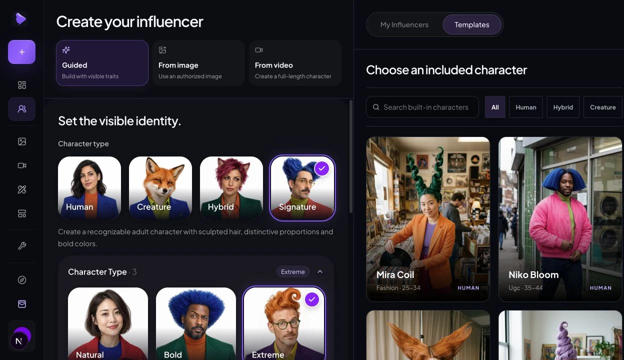 Choose a Signature look in Character Creator