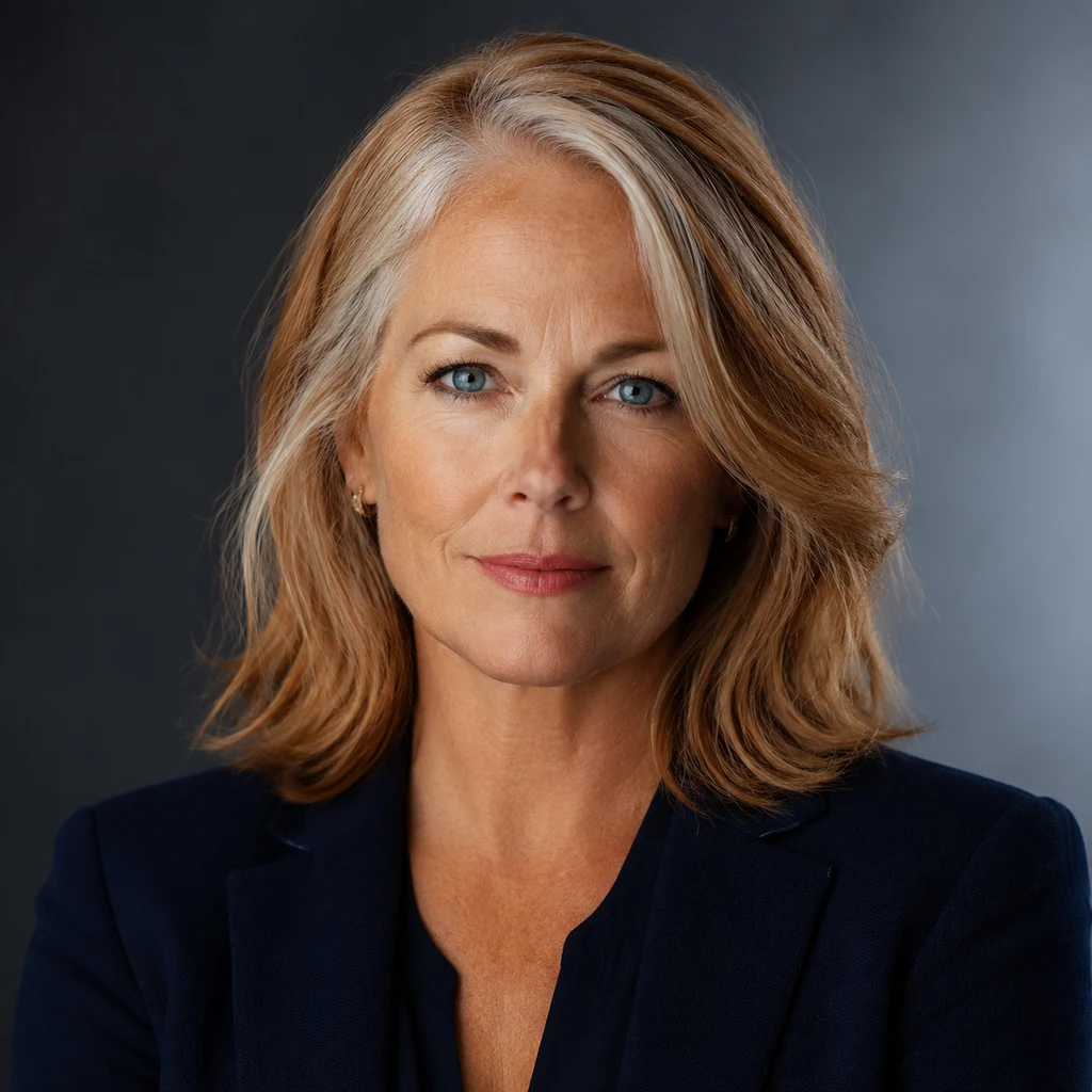 Original fictional older adult woman in an editorial portrait