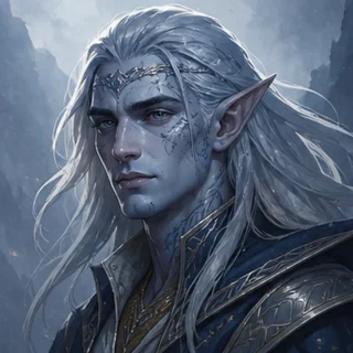 Clearly stylized fictional adult fantasy portrait